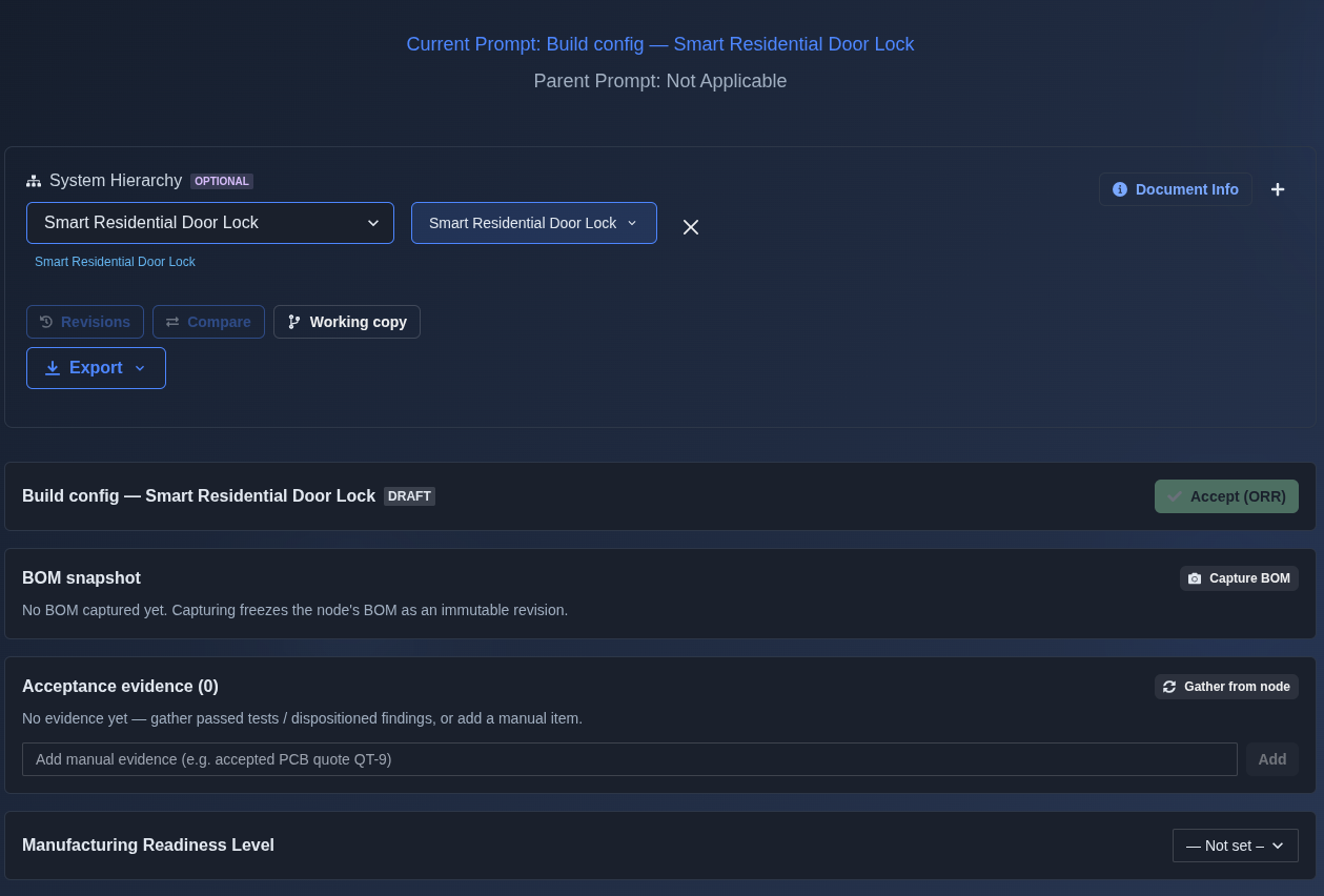 Generate the build configuration draft