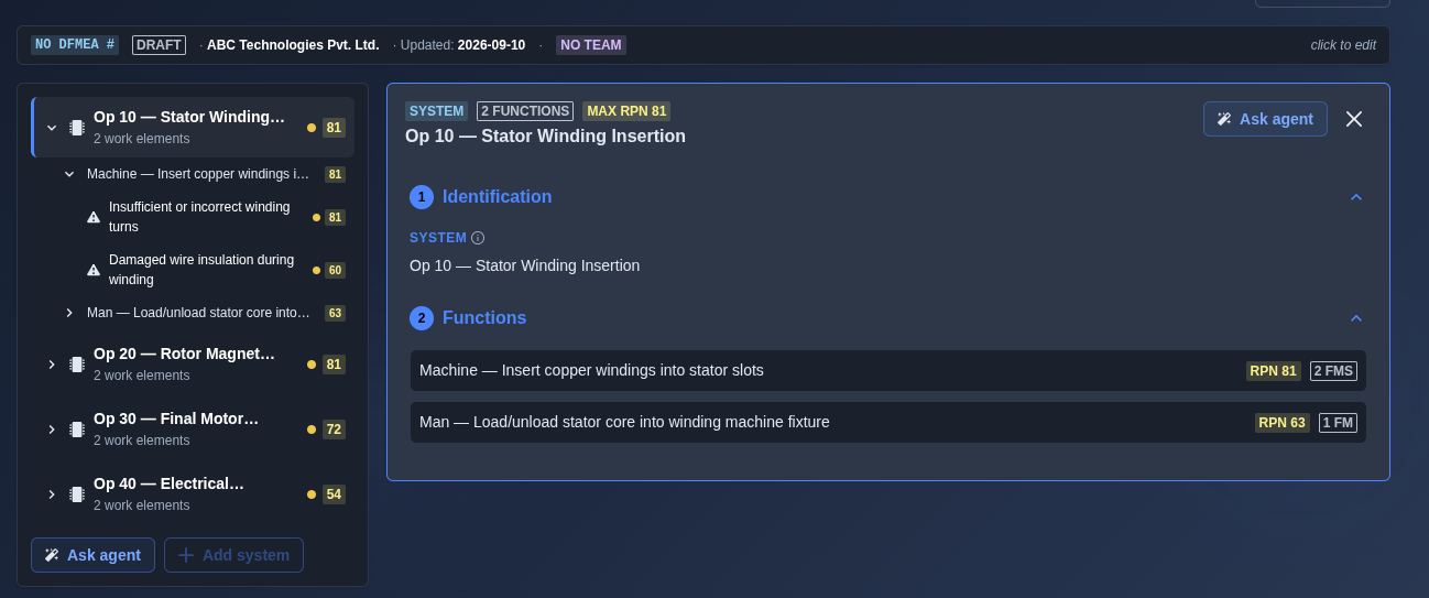 Review the AI-generated PFMEA