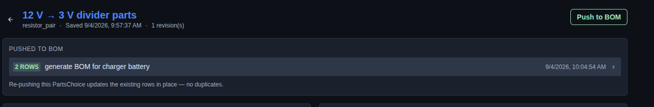 Review the pushed BOM