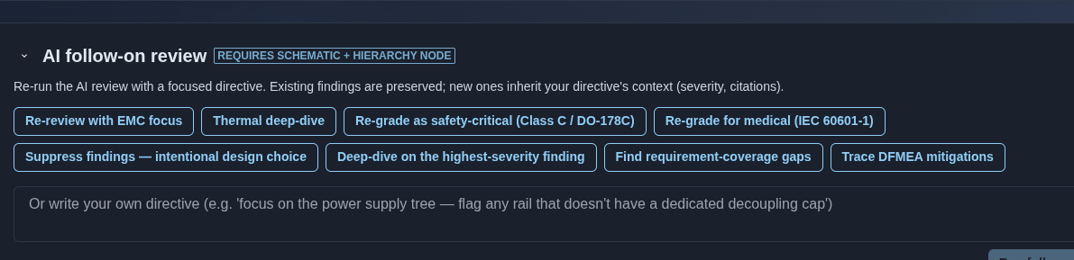 Run an AI follow-on review